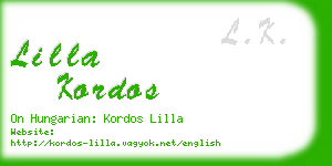 lilla kordos business card